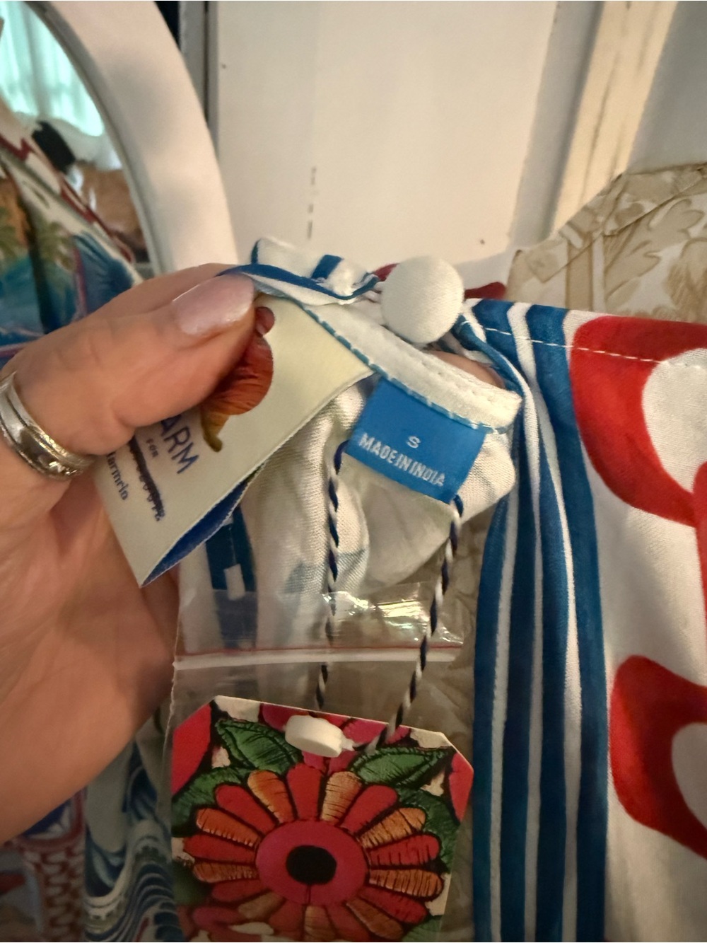 Farm Rio Bohemian Multi-Print Maxi Dress - Blue & White red - Picture 10 of 16